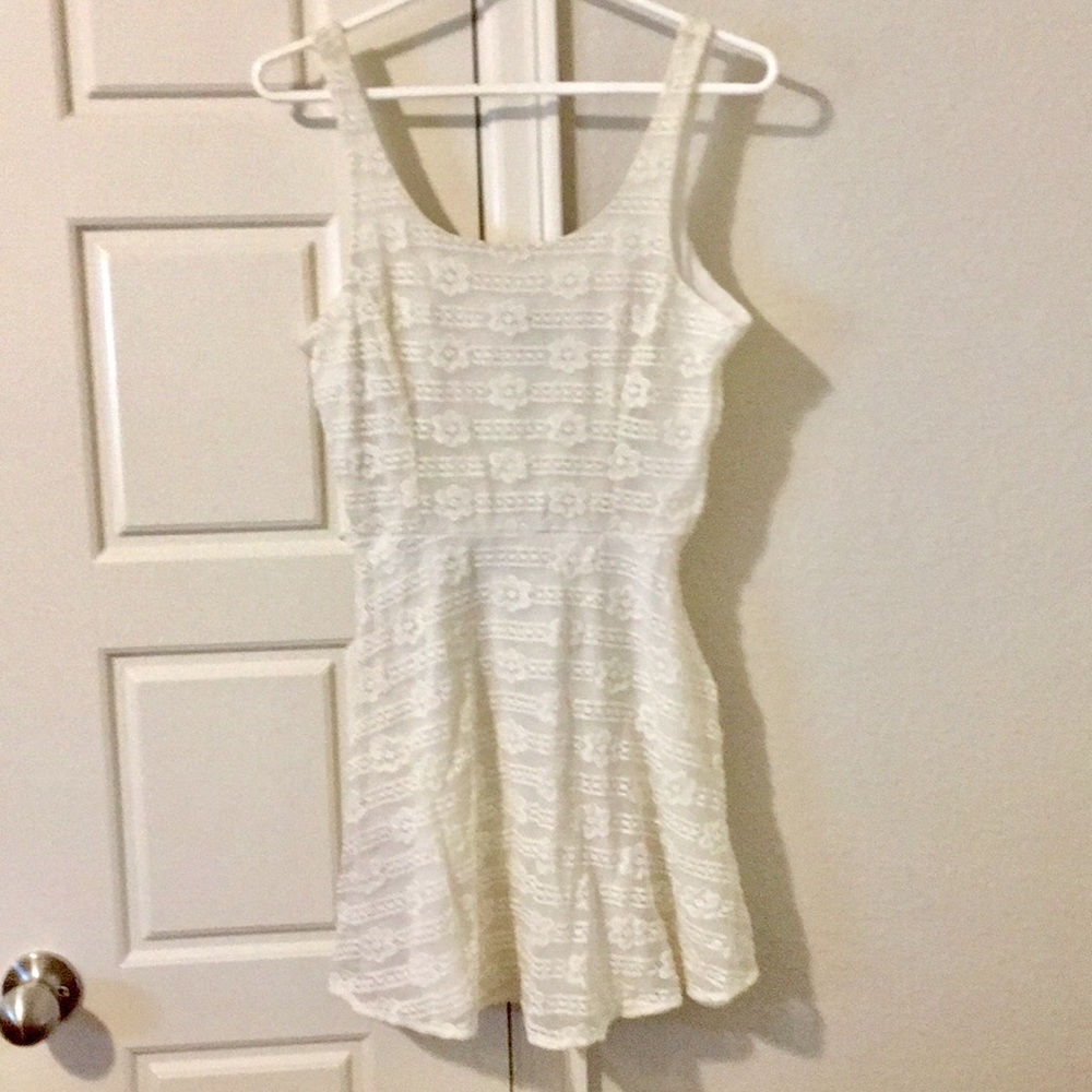 HeartSoul white Lacey tank dress, bell skirt M